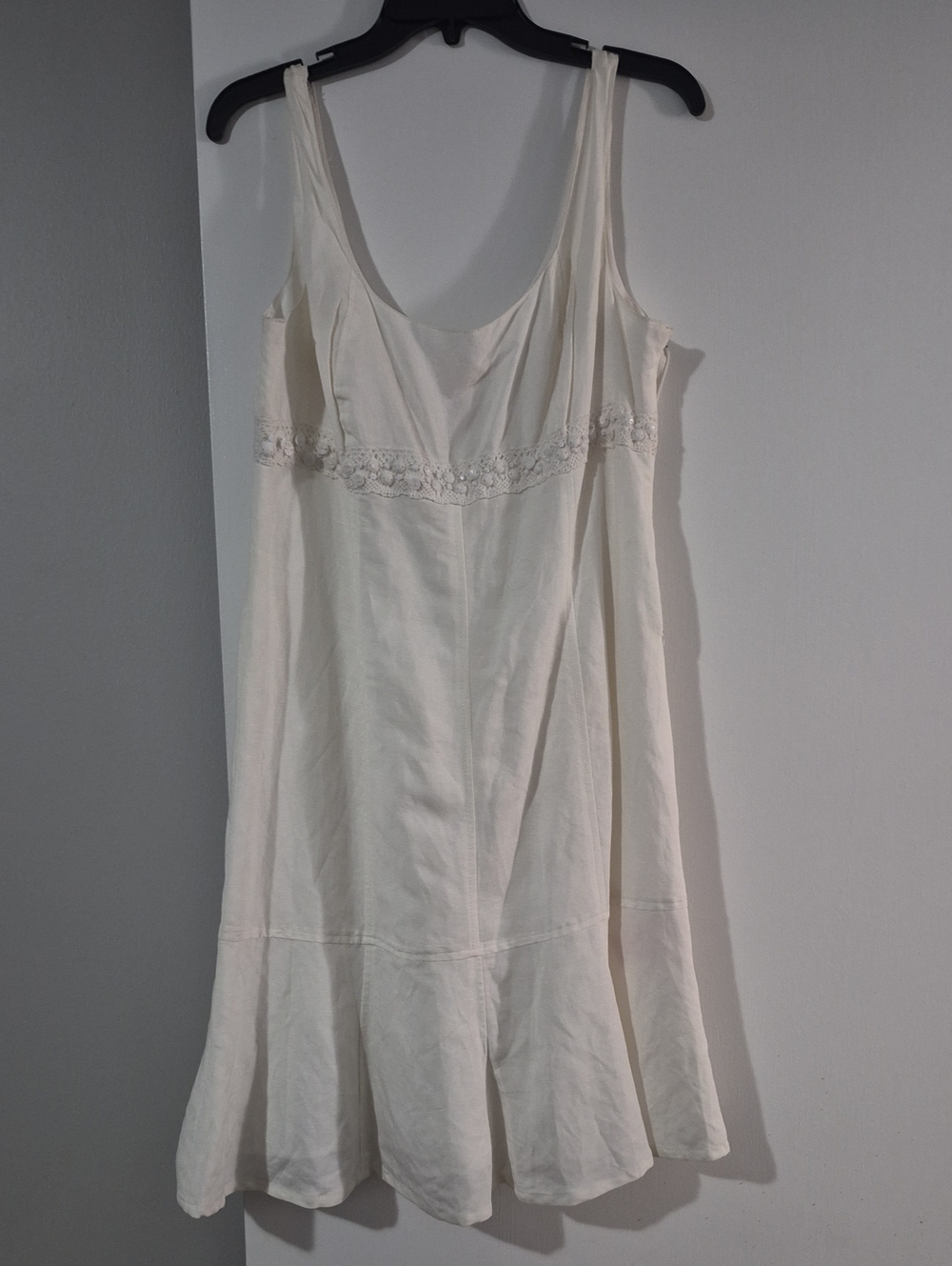 Ruby Rd. Cream Lace-Trim Slip Dress